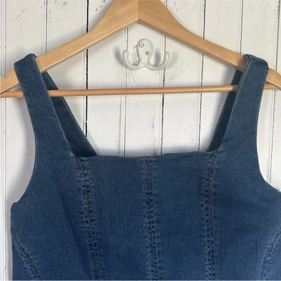 Maurices Cropped Denim Tank Top Blue Size XL - Picture 4 of 6